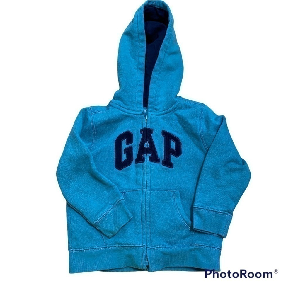 Gap Blue Hooded Full Zip Sweatshirt 18-24 mos